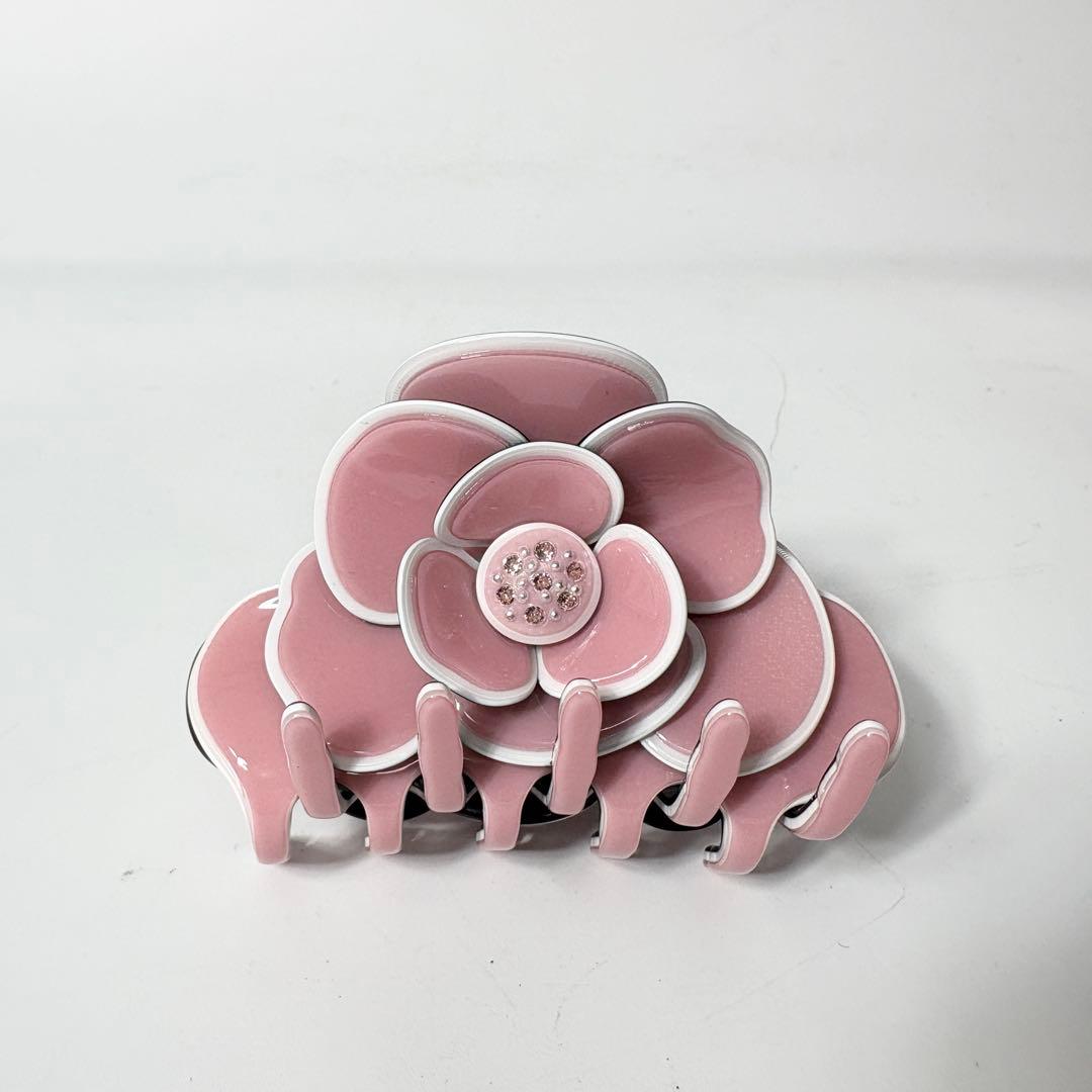 アレクサンドルドゥパリ　カメリアクリップ　ピンク　ビジュー　ヘアクリップ