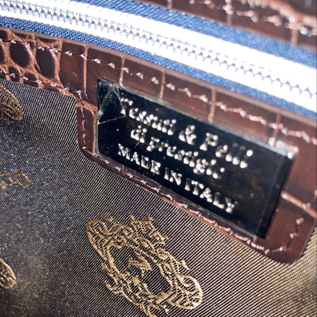 【まる】オロビアンコ クロコ型押しビジネストートバッグ2way ネイビー