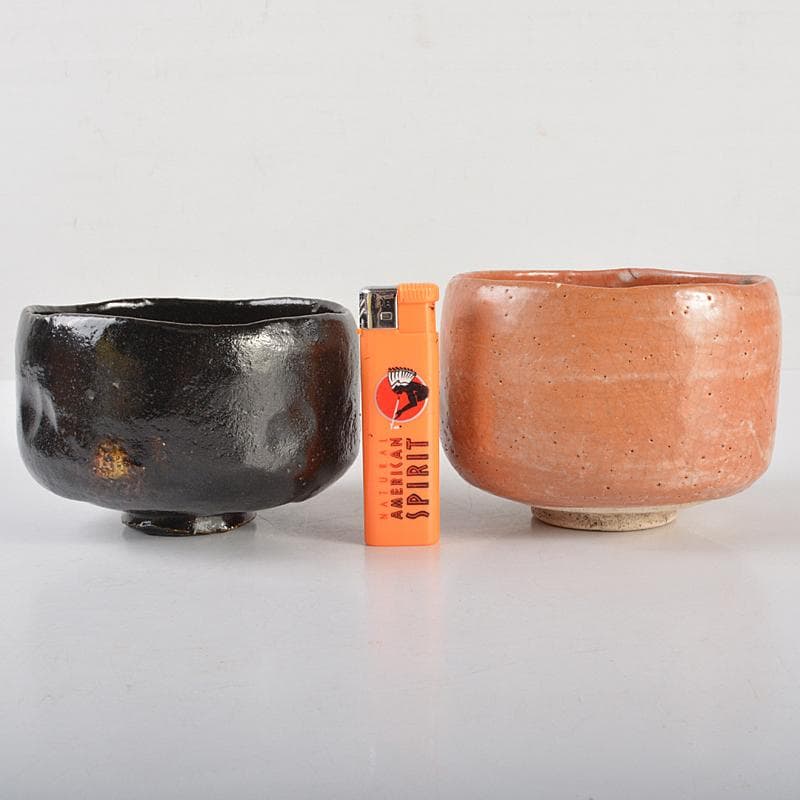 茶道具　楽吉左衛門　長入作　赤黒楽茶碗　書付旦入識箱　M　R7076