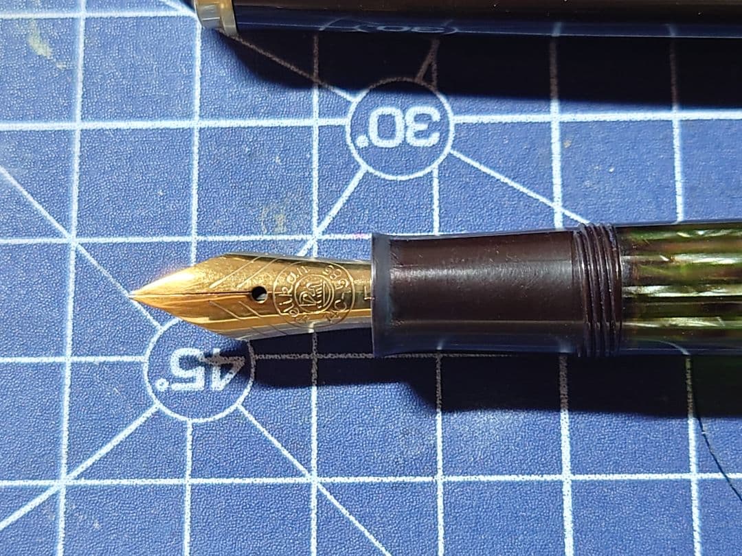 ペリカン 400NN M＆K 茶縞 14C-F 万年筆 中古