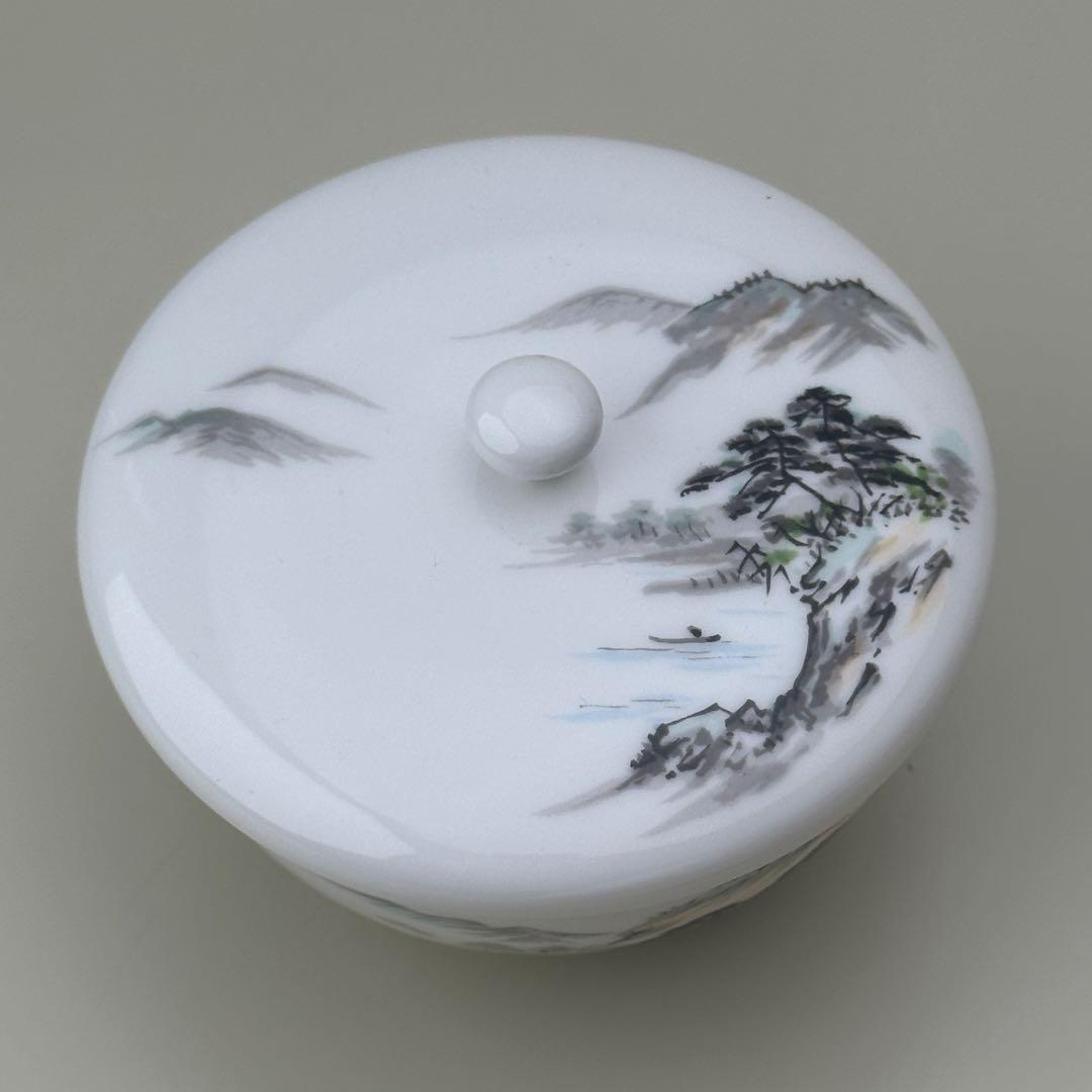 深川製磁 Imperial ボーンチャイナ 山水 茶器揃 皇室御用達表記