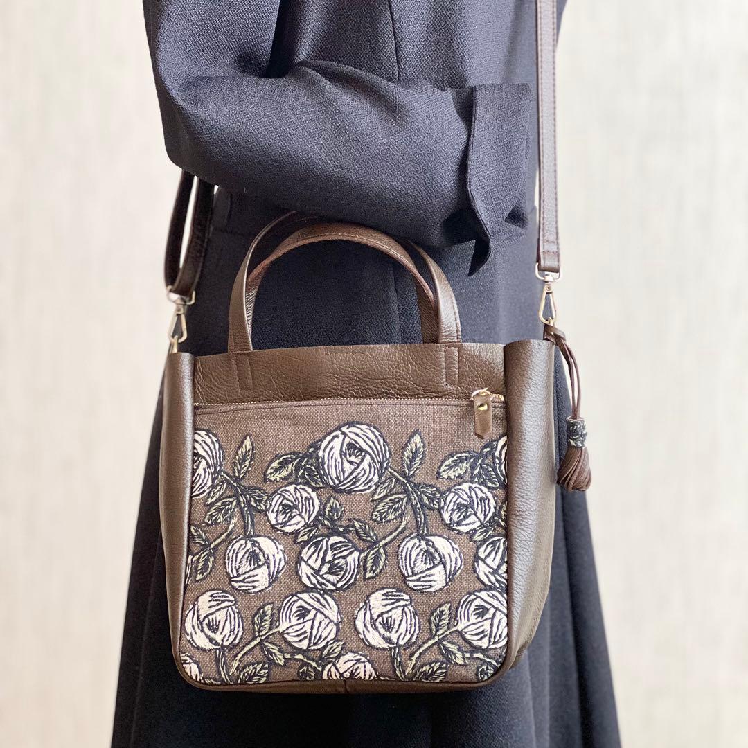 トート型本革ショルダーバッグ　rosy brown RB601-042