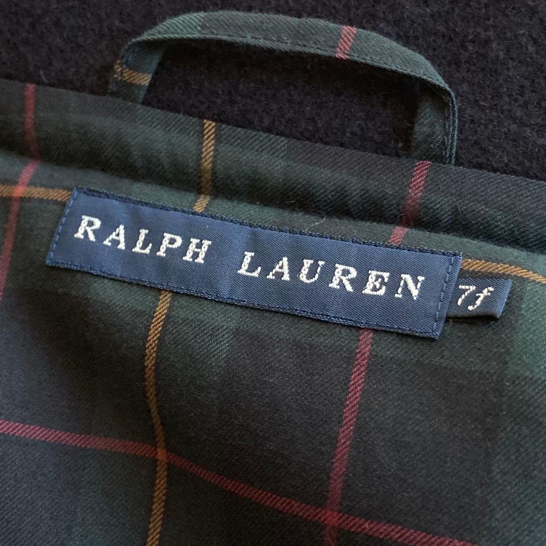 ラルフローレン ベルト付 ウールメルトン Pコート 7f ネイビー