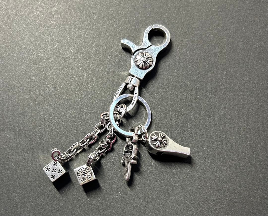 シルバー 925 クロス キーチェーン キーリング キーホルダー