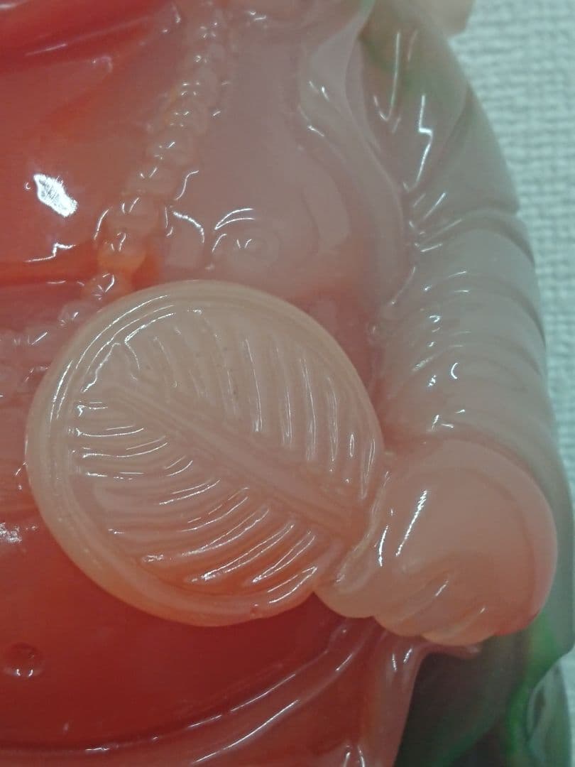 H1 天然石推測 布袋様 台座付き オブジェ 七福神 布袋尊 縁起物 翡翠 瑪瑙