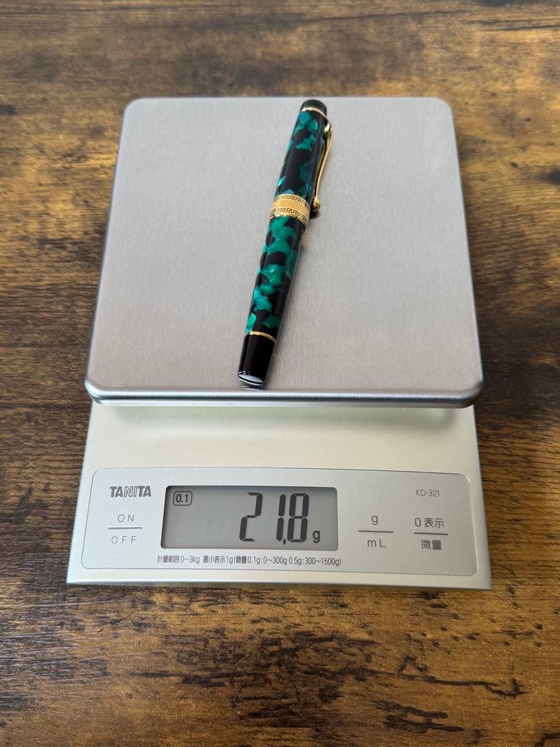 未使用に近い　アウロラ　オプティマ　グリーン　14金　ゴールド　B 万年筆