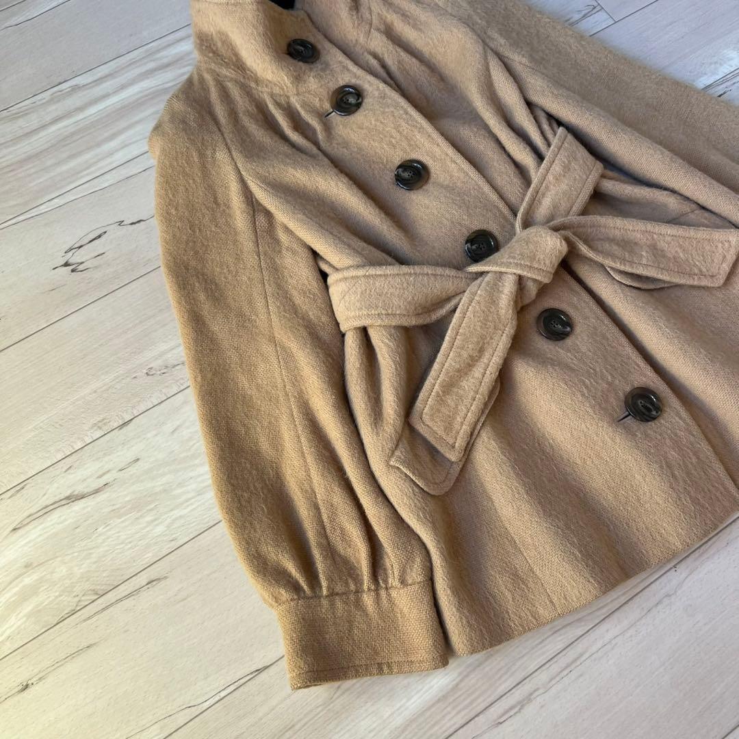 バーバリーブルーレーベル　ベルテッドコート　アルパカ　メガチェック　ノバチェック