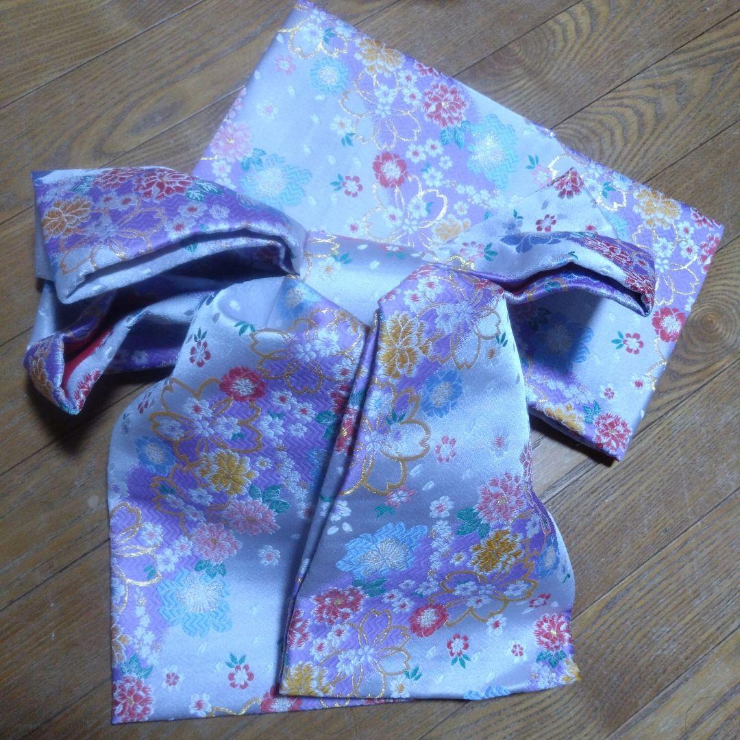 No.1未使用特大★上品銀紫グラデーション★作り帯