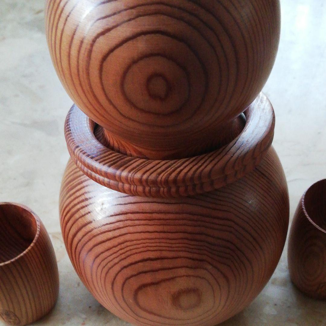 屋久杉のひょうたん徳利と屋久杉のおちょこ