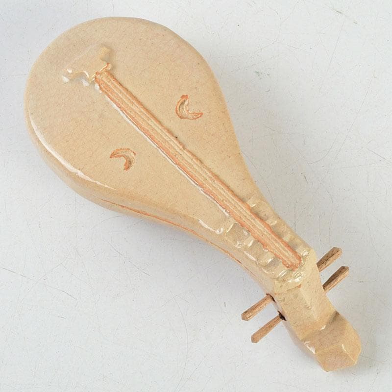 茶道具　宗栄造　萩焼　琵琶香合　V　9382