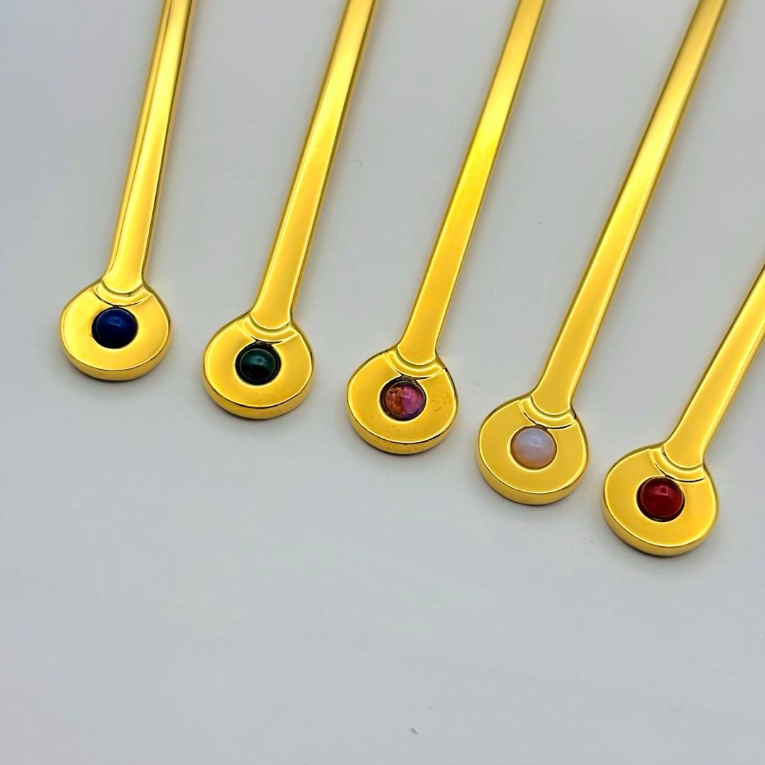 MIKIMOTO ミキモト 半貴石カトラリー スプーン 5本セット