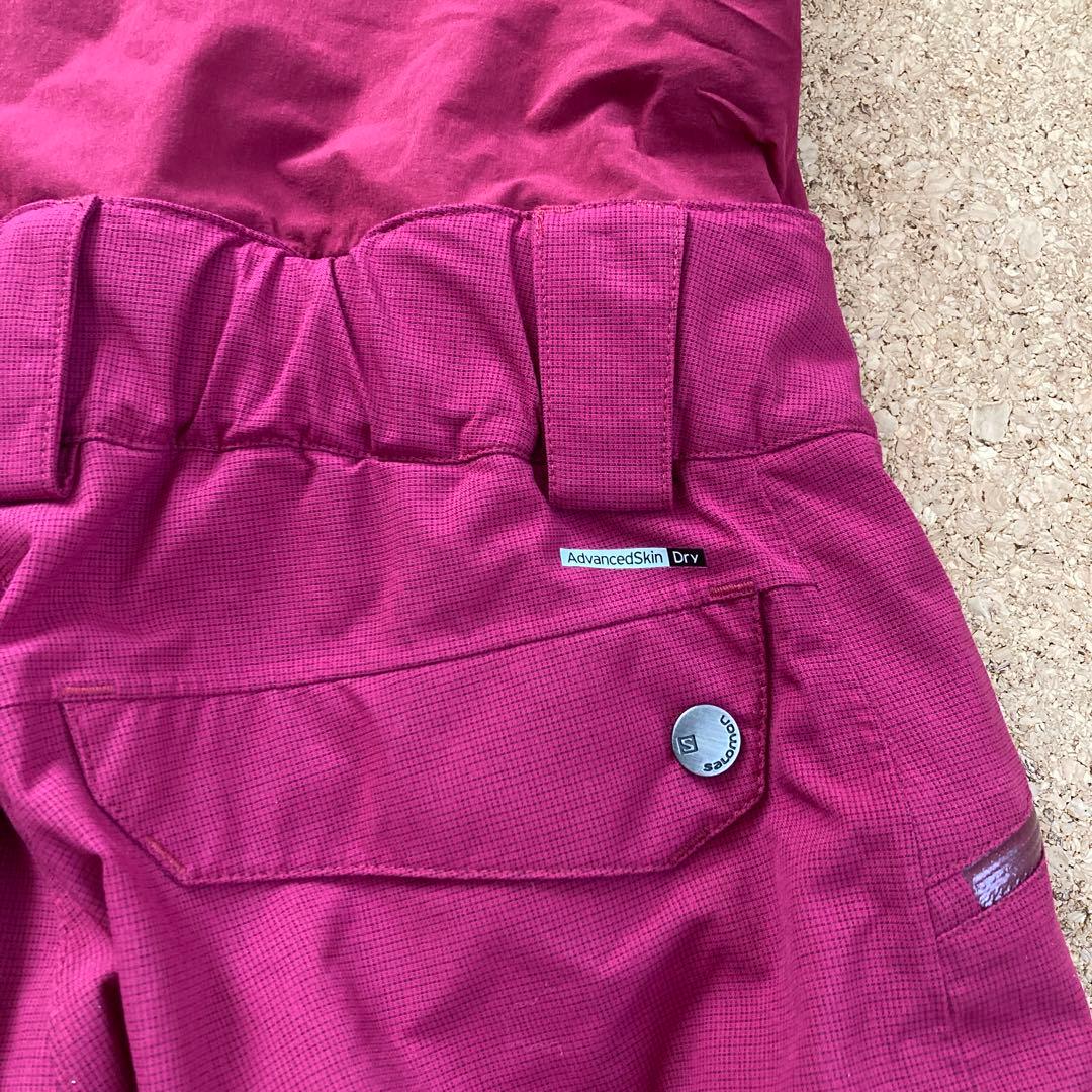 【美品】サロモン salomon スキーパンツ スキーウェア Mレディース紫