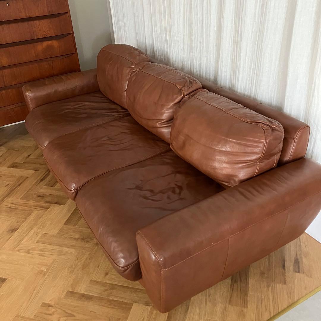 【送料込】unicoウニコ モルン レザーソファ3人掛け