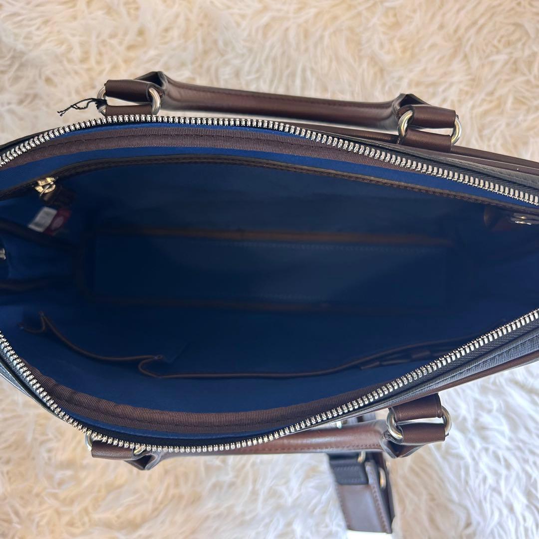 【新品未使用】FUJITAKA ビジネスバッグ 2way レザー 日本製 黒×茶