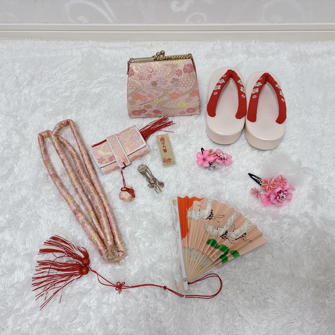 七五三 753 ７歳 はこせこセット　帯つき　小物多数　結び帯　箱せこ