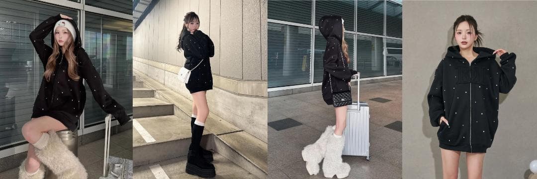 ダーリッチ darich DDロゴビジュージップパーカー ホワイト WHT