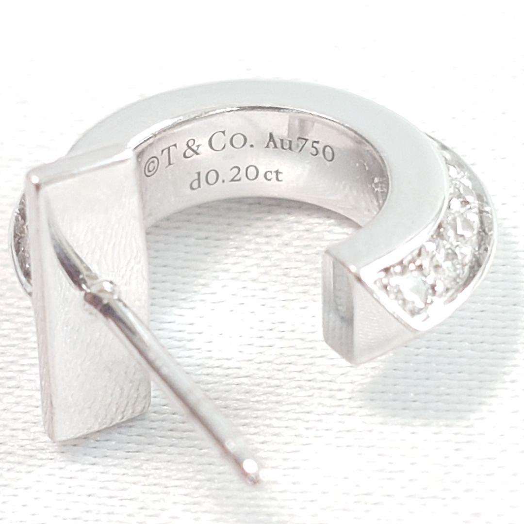 【美品】ティファニー K18WG T ワン フープ ピアス 片耳用 6625