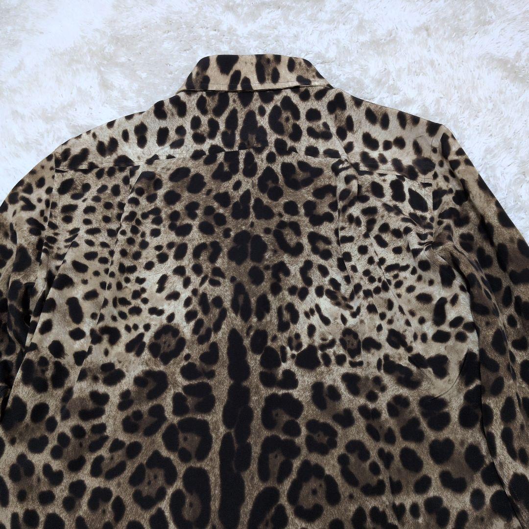 【極美品】DOLCE&GABBANA シルク100％ レオパード ヒョウ柄シャツ