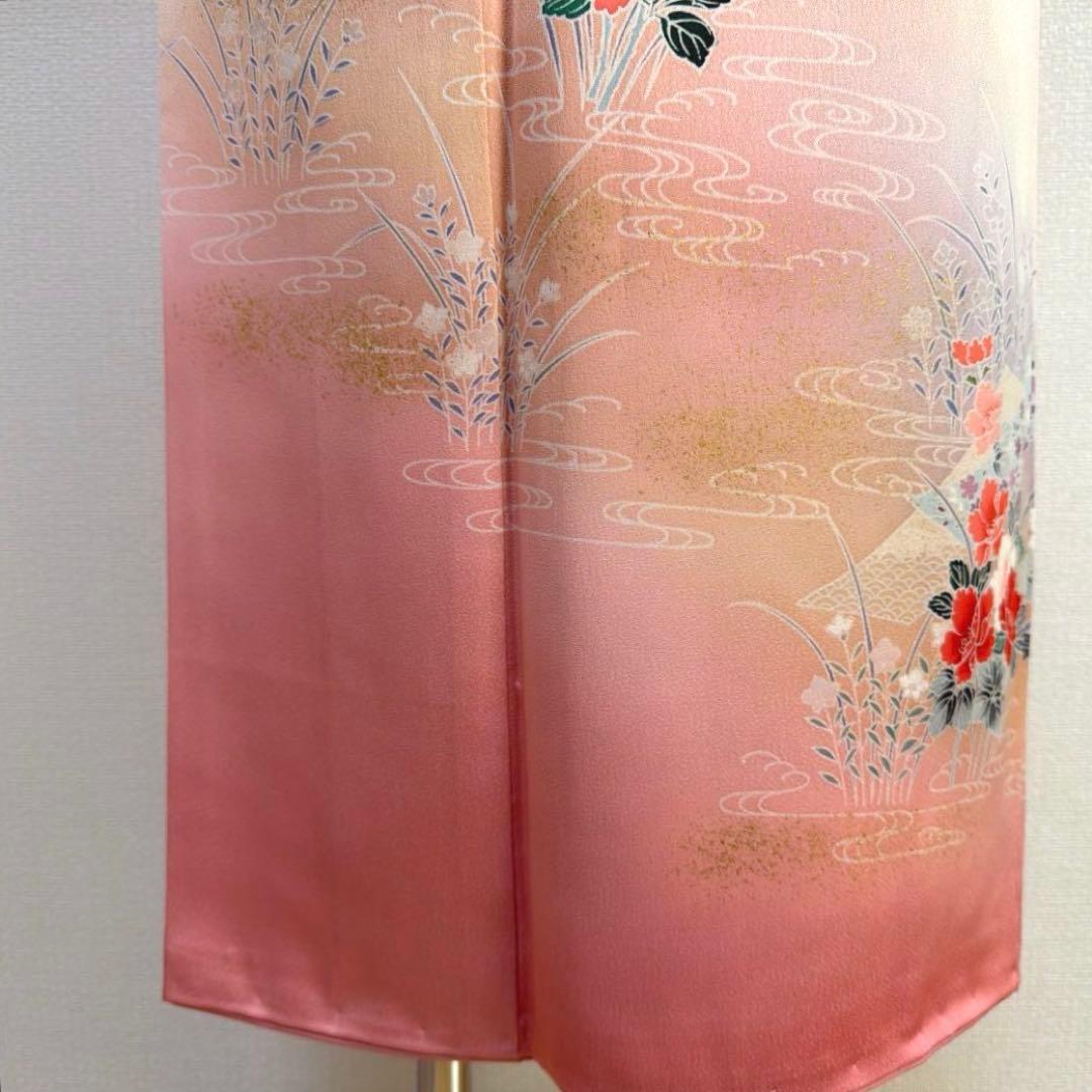 28 訪問着フルセット 正絹 ピンク 桃