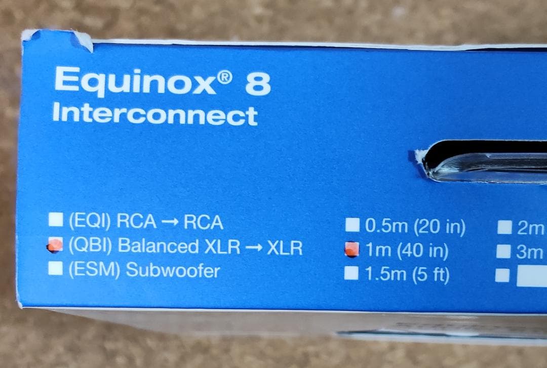【1m】WireWorld Equinox 8 XLR/1.0m 7N超高純度銅