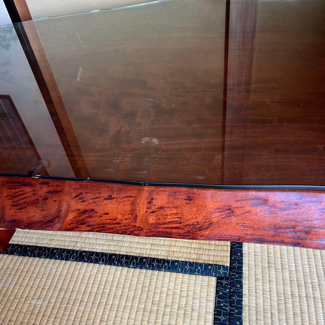 9/30まで！ 配送 設置費込み！ 天然木一枚板　座卓　ガラストップあり