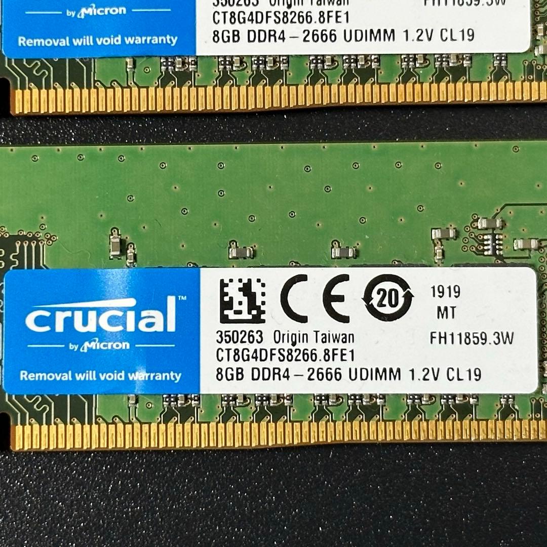 【動作保証】DDR4-2666 16GB(8×2) Crucial 136-2