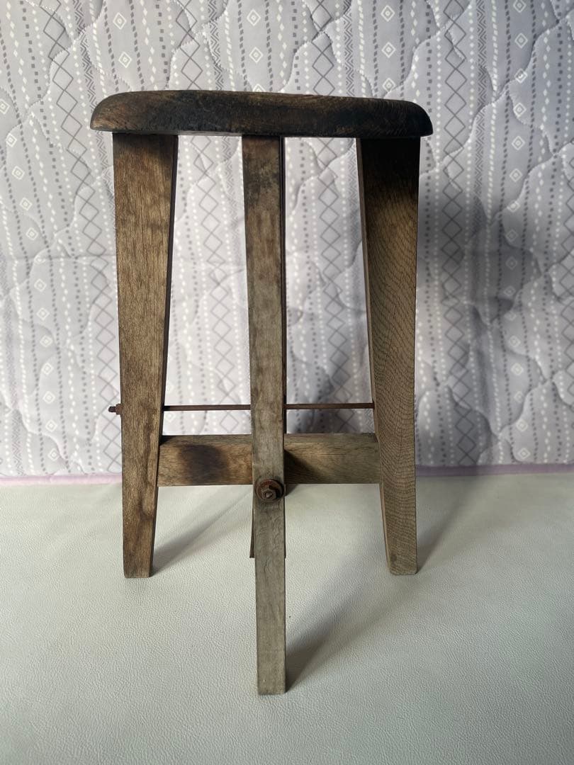 かなり古い 丸椅子 木製 スツール レトロ アンティーク ヴィンテージ チェア