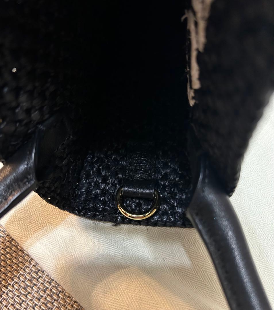 ロエベLOEWE ラフィア　トートバッグ　ショルダー　ロゴ