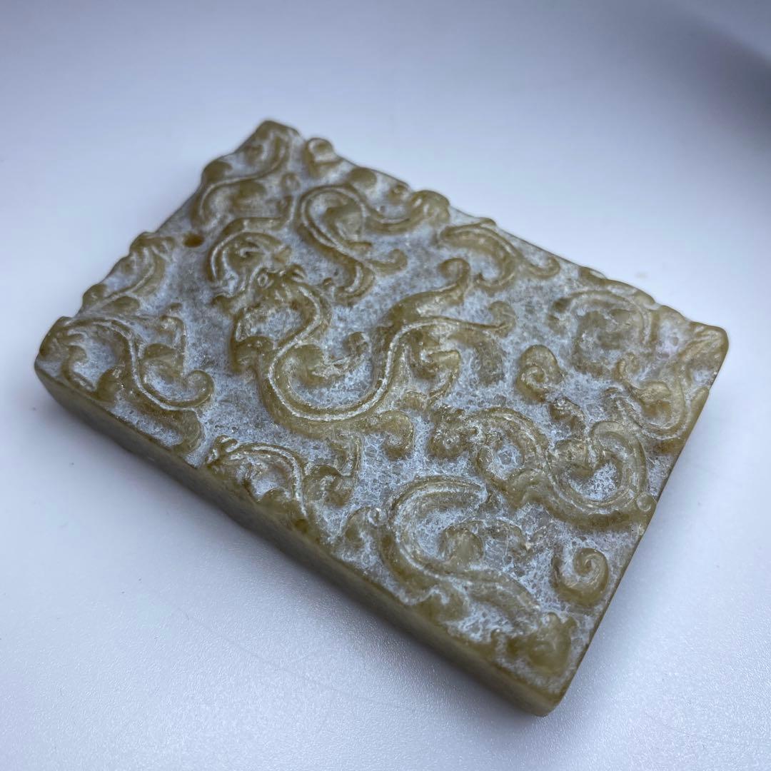 古砡　龍彫　装身具　縦6.5㎝/96g 東Y7-0404☆2Fタサチ