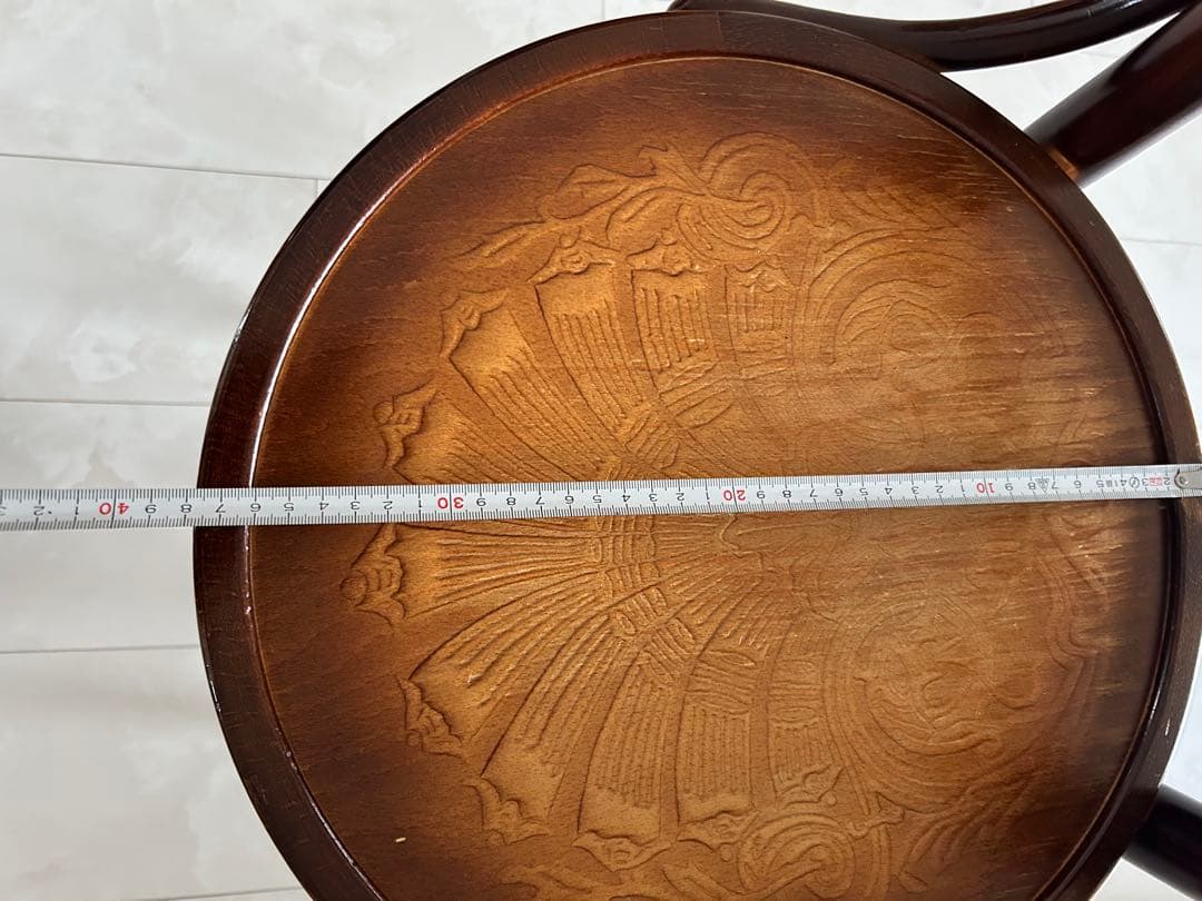 ダークブラウン 木製 曲木デザイン 椅子B