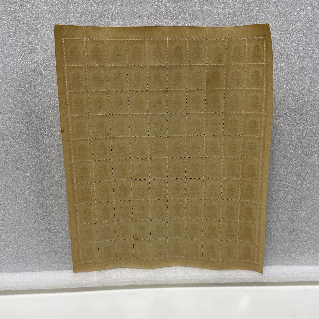 ★希少★切手　完全1シート100枚　『第2次新昭和』法隆寺五重塔　左書き　30銭