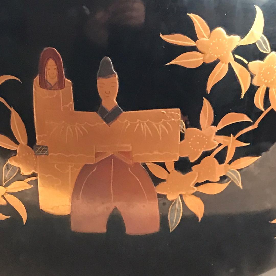 お雛様の手あぶり　火鉢　金蒔絵　高蒔絵　節句向き　かぶと大根蒔絵