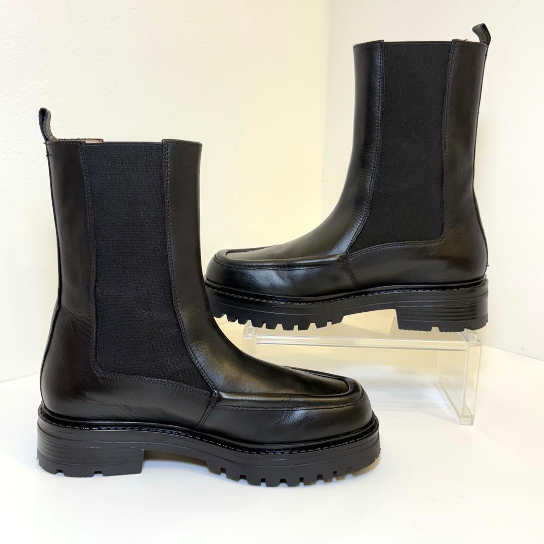 (美品)コルソローマノーヴェ 厚底 サイドゴアブーツ スクエアトゥ 23cm