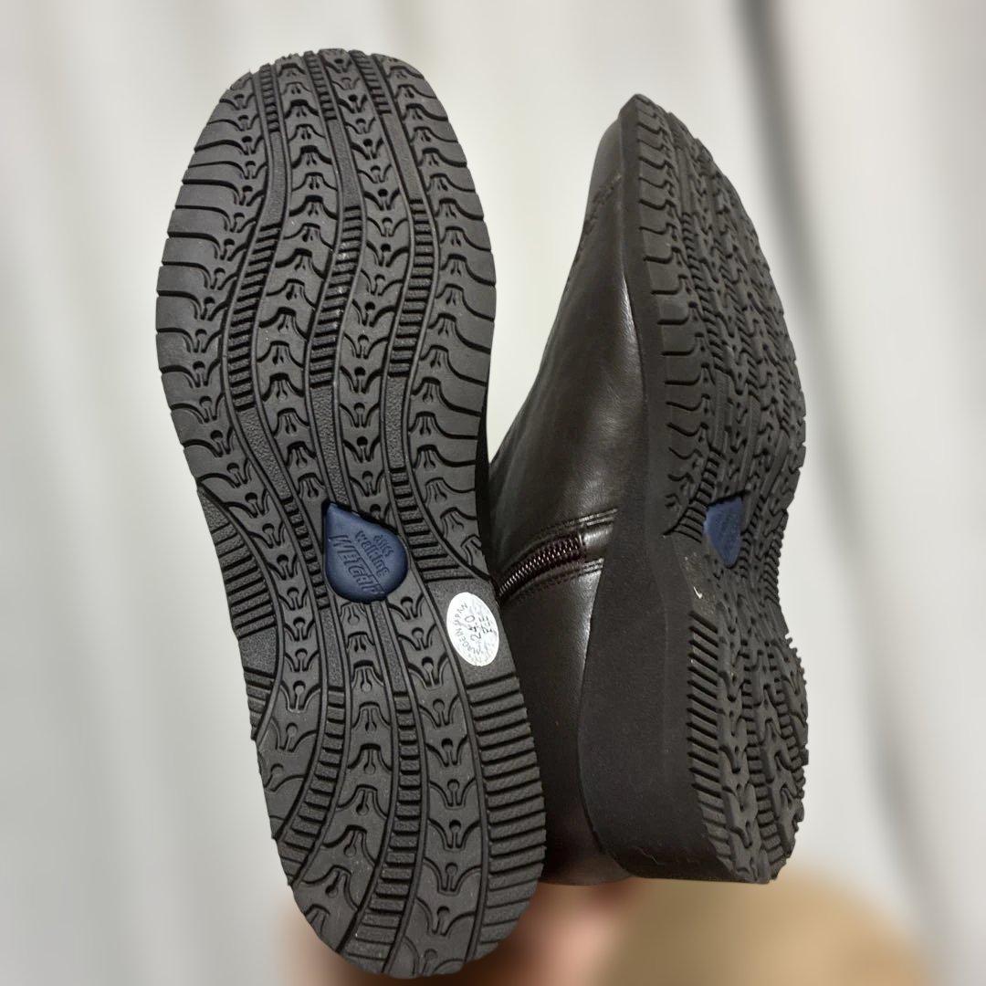 pedala ぺダラ 24cm レザー ショートブーツ ブラウン EEE 茶