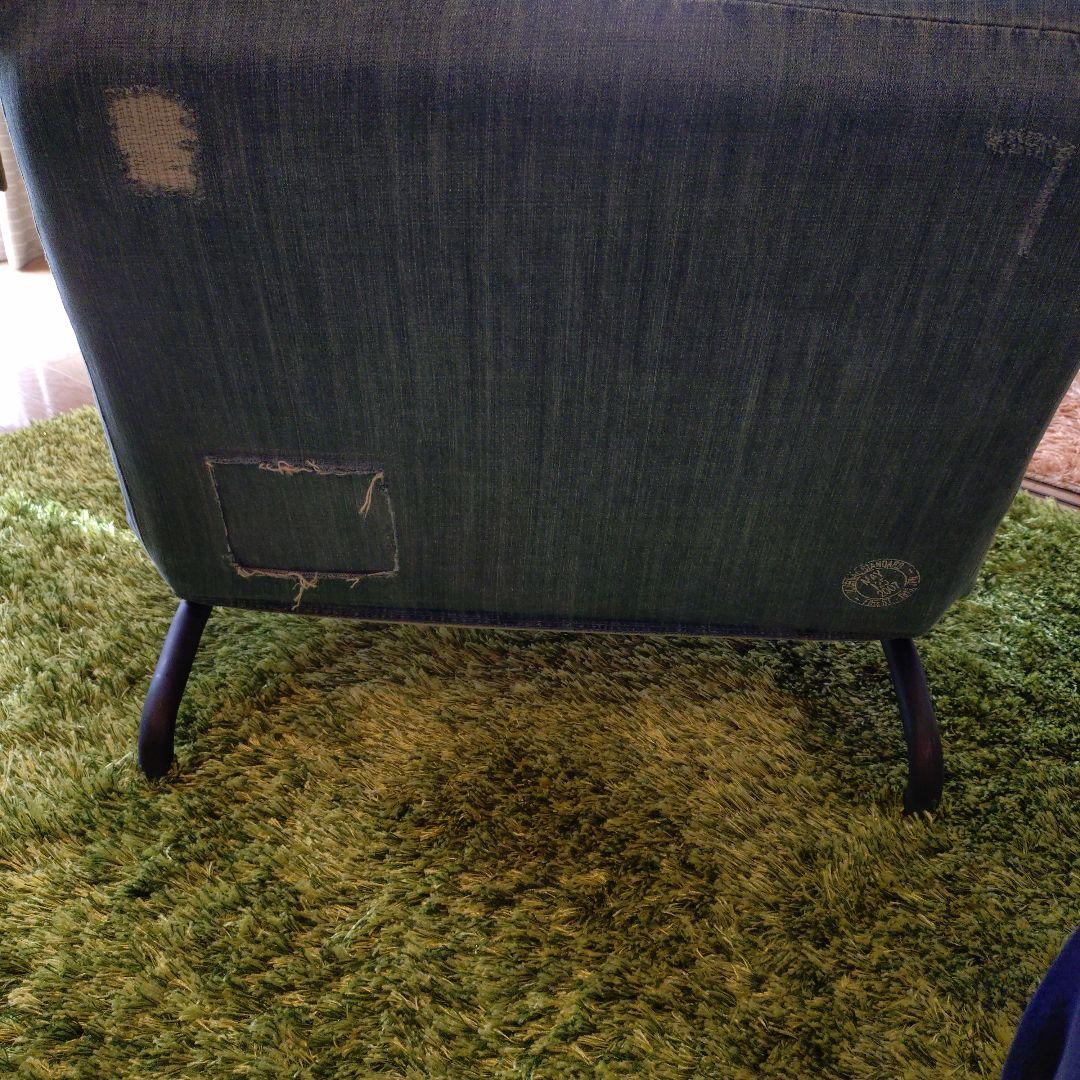 ロデチェア　ダメージデニムカバー １人掛けチェア　リクライニング