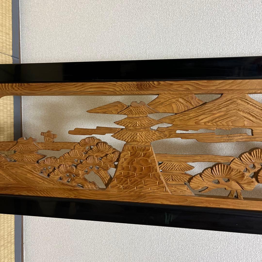 木製彫刻装飾品 2点セット　欄間　中古