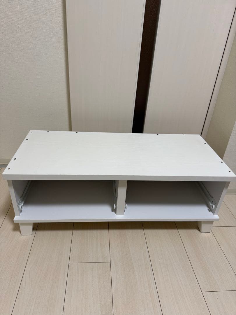 今だけ！！分解済み！ホワイト木製シェルフ 4段 2引き出し