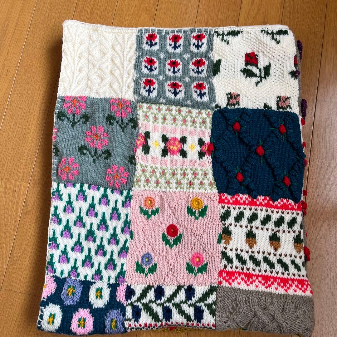 花柄モチーフつなぎのブランケット☆ハンドメイド