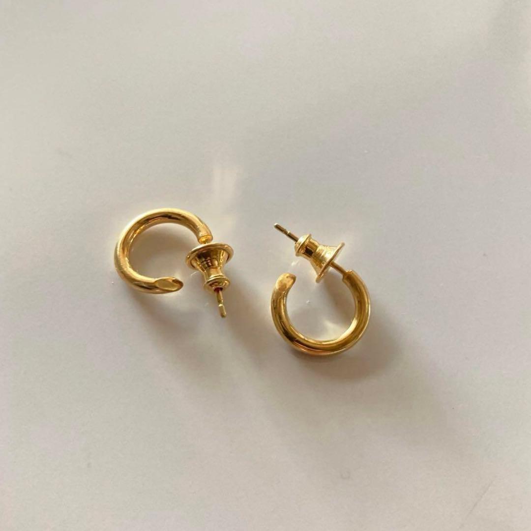 ゴールド フープピアス18×2mm 両耳