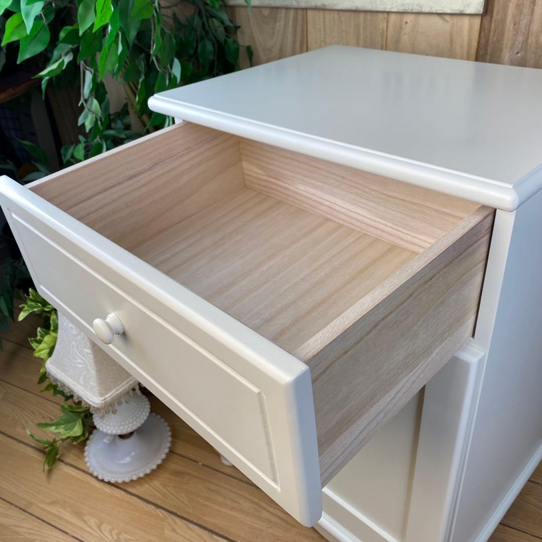 フレンチカントリー北欧調ホワイトチェストキャビネット2点セット木製収納家具タンス