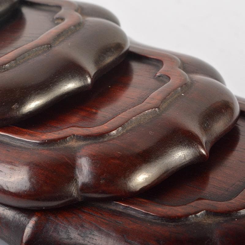 中国　唐木紫檀製　茶托　小皿　五客　V　R6572E