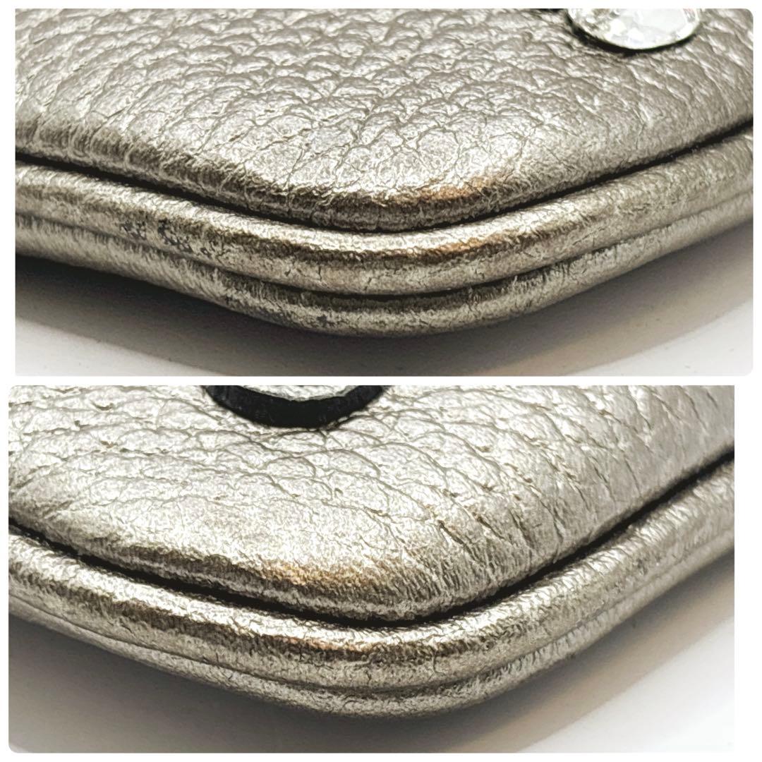 ✨未使用・定価7万✨ ADMJ ウォレットショルダー スワロフスキー ガンメタル