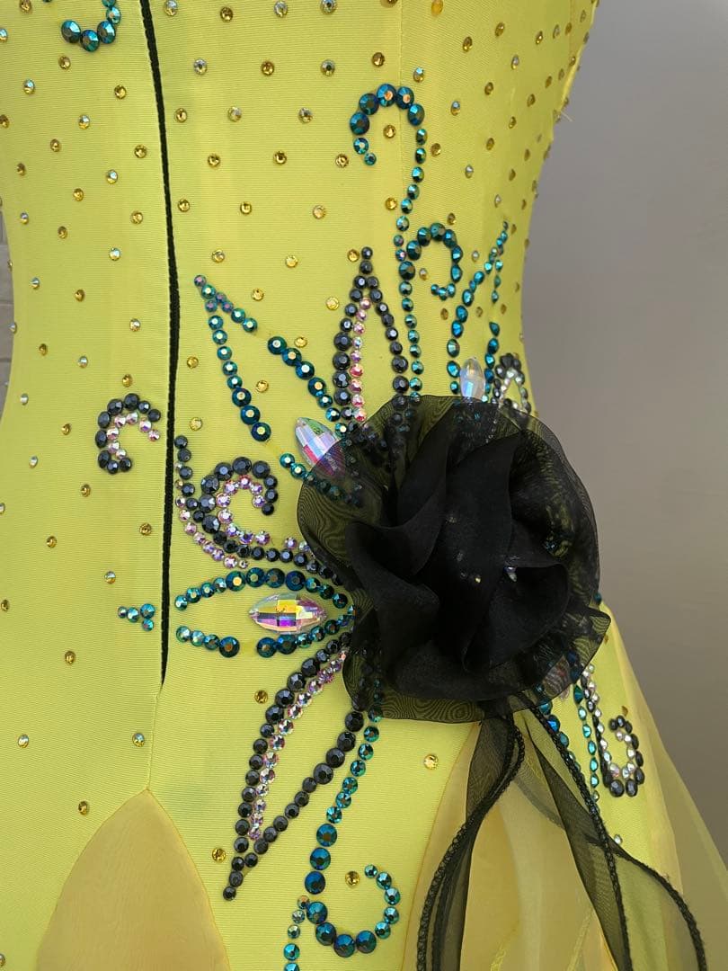 社交ダンス　スタンダードドレス⭐️イエロー＆ブラック