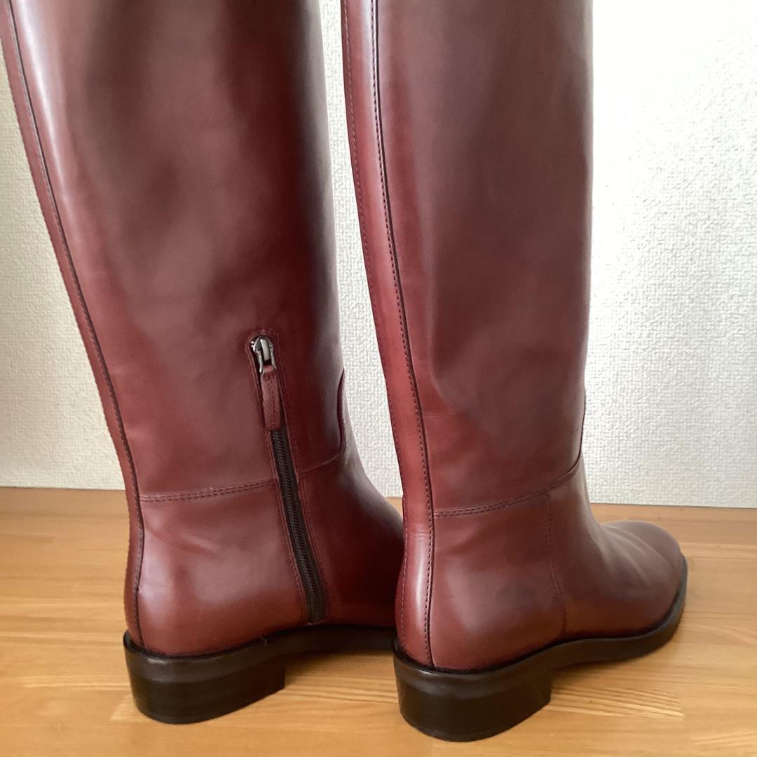 本革 ロングブーツ ジョッキー サイズ39 ジッパー付きの希少なブーツ