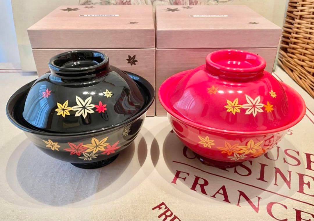 最終価格＊＊ドンブリ&プレート６点セット　ル・クルーゼ＊＊　赤・黒