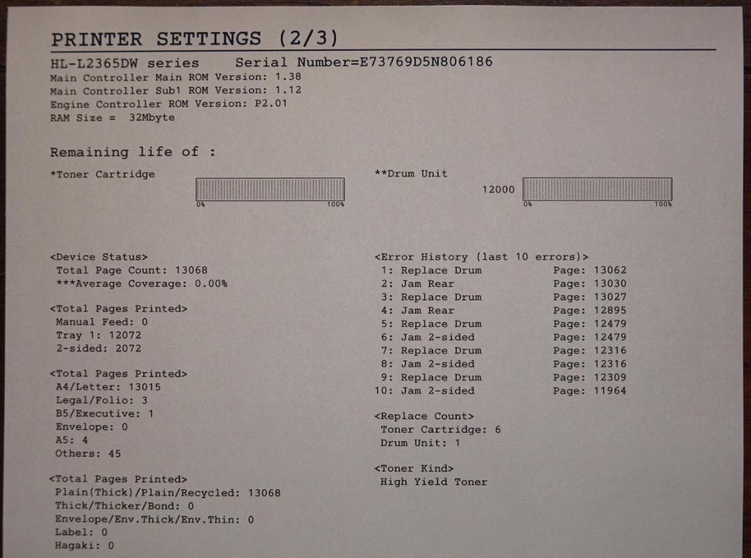 ブラザー HL-L2365DW トナー・ドラム新品A4モノクロレーザープリンタ