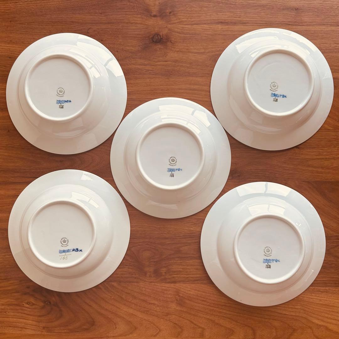 ロイヤルコペンハーゲン101プレーンレース　スーププレート5枚セット