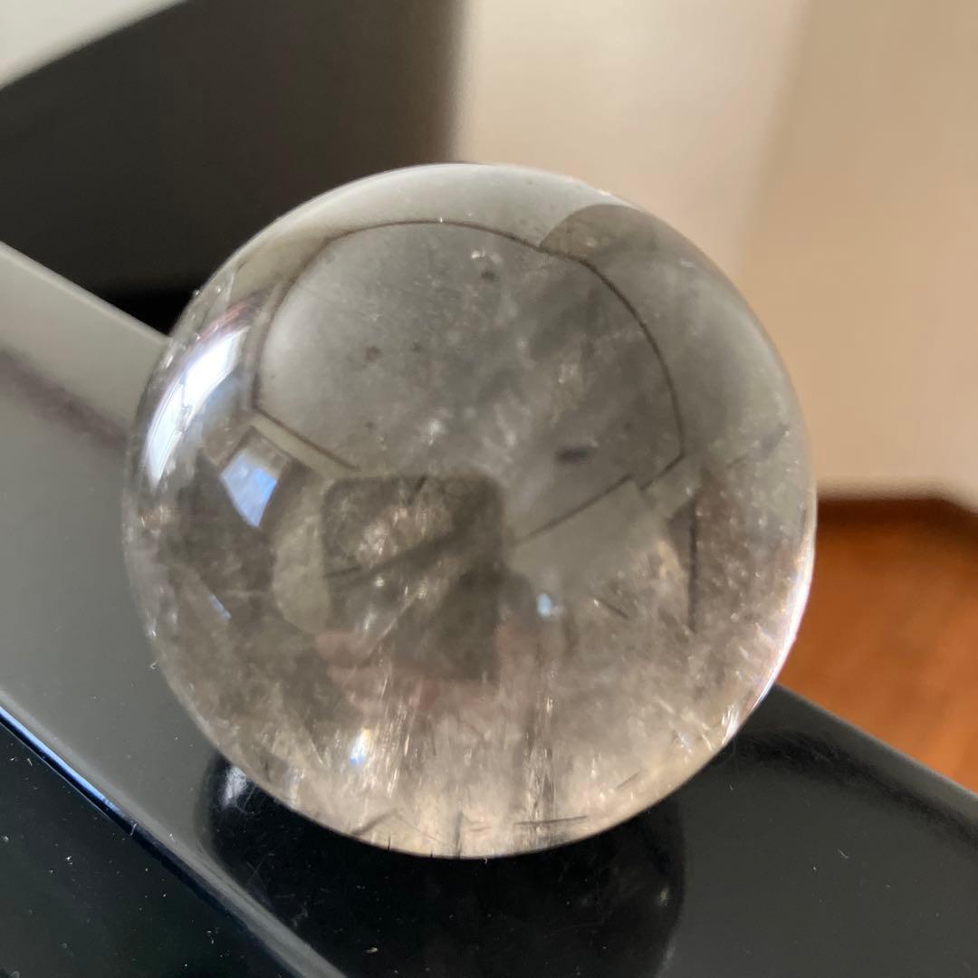 こつぶさま専用トルマリンインクォーツ　スフィア　天然石置物　E13