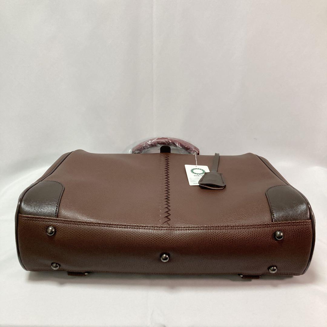 【新品】豊岡鞄 YOUTA LIZARD 3WAY 横ダレス M ビジネス 茶色