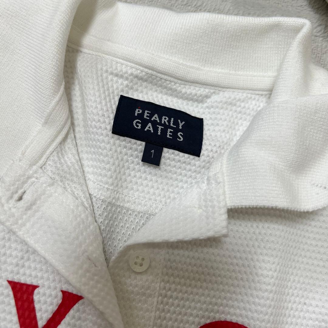 美品 PEARLY GATES パーリーゲイツ ラウンドカラー ロゴ ポロシャツ